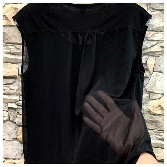 #172 Y2K Forever 21 Studded Sheer Sleeveless Shell Tank Blouse Shirt Tunic Top - Picture 3 of 4